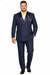 Men’s Navy Blue Double-Breasted Tuxedo with navy Satin Peak Lapel Wedding Suit