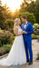 Men’s Bright Royal Blue and White lapel  Embellished Tuxedo Suit –  3-Piece Formal Wedding, Prom, and Gala Outfit