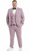 Men’s Dusty Rose Pink Pinstripe Three Piece Suit with Vest | Wedding and Party Formal Wear Prom or Church Suit