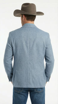 Mens Rugby Teal Baby Sky Western Blazer – Cowboy Style Casual Sport Coat for Men Classic Western Jacket in Light Blue Color