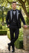 Men’s Black And White Lapel 3 Piece Tuxedo Suit with Silver Gray Satin Lapel | Formal Wedding Prom Suit Set