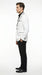 Men’s White Disco Blazer 70s Era Costume Jacket – Black Trim Retro Party Blazer, Vintage Dance Outfit, Stylish Evening Themed Wear
