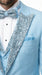 Mens Light Blue 3 Piece Prom Tuxedo – Sky Blue Formal Suit with Sequin Lapel Wedding Party Tuxedo Set in Baby Blue