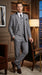 Men’s Light Gray Three Piece Suit with Black Chesterfield Collar  – Classic Formal Wedding and Business Suit Set 1920s Vintage