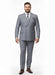 Mens Grey Tone on Tone Double-Breasted Suit – Classic Slim Fit 2 Piece Formal Business Gray Shadow Stripe