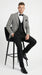 Men’s Black and White Houndstooth Gatsby Inspired Suit – Vintage Style Formal Suit for Wedding, Prom and Classic Events Blazer + Black vest + Black Pants