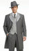 Men’s Grey Pinstripe Zoot Suit 3 Piece – 1920s Gangster Vintage Wide Lapel Suit with Vest for Wedding, Party