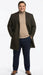 Men’s Brown Checkered Wool Overcoat – Long Winter Coat with Classic Plaid Pattern By Statement