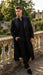 Men’s Black Sequin Long Coat with Satin Shawl Lapel – Luxury Statement Evening Overcoat