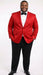 Men’s Red Paisley Velvet Blazer - Christmas new year Sport Coat Jacket - Prom 2026 Collection
