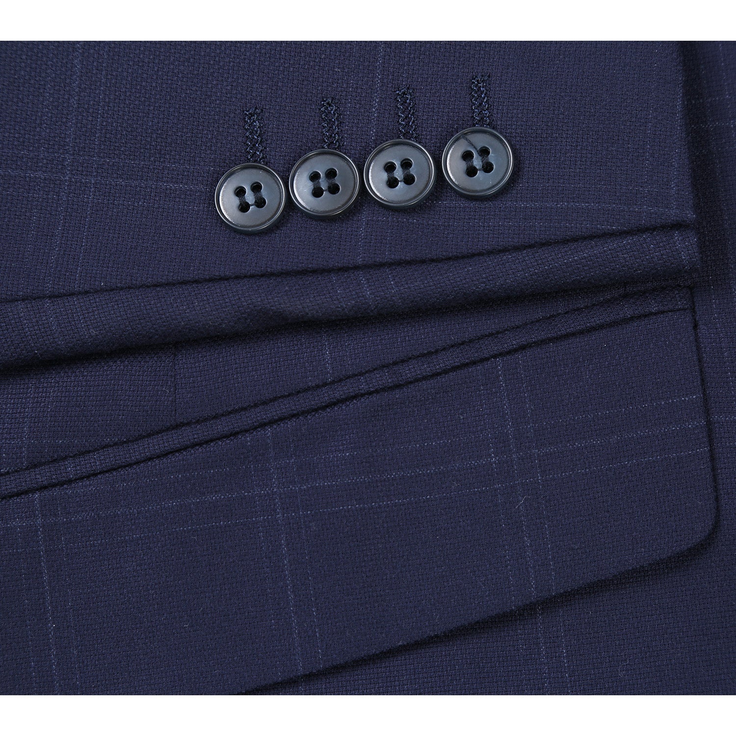293-29 Men's Slim Fit Checked Suits - Image 6