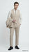 Mens Sand Beige 3 Piece Suit – Double breasted Vest Formal Suit Set  and Dress Pants in Champaign Natural Summer Color