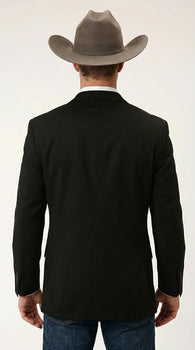 Men’s Black Linen Western Cowboy Blazer – Lightweight Formal Blazer Jacket for Wedding - Country Summer Jacket