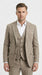 Men’s Light Beige Herringbone Tweed Suit with Vest – Classic Three Piece Formal Suit, Vintage Business Wedding Outfit, Elegant Smart Casual Wear