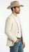 Men’s Off White Casual Blazer – Classic Western Style Lightweight Summer Cowboy Jacket Casual Ivory Cream Color