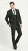 Men’s Black Pinstripe 3 Piece Suit – Vested Formal Business Suit for Wedding, Office, Prom and Party Wear