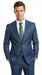 Men’s Indigo Blue Sharkskin Suit – Textured Shiny Formal Suit for Wedding, Business, 2 Buttons Slim Fitted