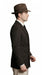 Men’s Black Pinstripe Blazer with White Pants 1920s Gangster Mob Boss Style Suit – Double Breasted Vintage Formal Jacket, Classic Party Costume Wear