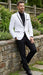 Men’s White Blazer with Black Trim | Wedding and Party Formal Blazer Jacket - White Tuxedo Prom Jacket
