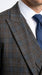 Vitali Men’s Brown Grey with blue Check 3 Piece Suit – Classic Plaid Formal Suit Set with Blazer, Vest & Trousers, Business Wedding Party Wear for Men Modern Fit