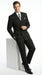 Men’s Black Pinstripe Double Breasted Suit – Peak Lapel Classic Fit Formal Business Conservative settle stripe