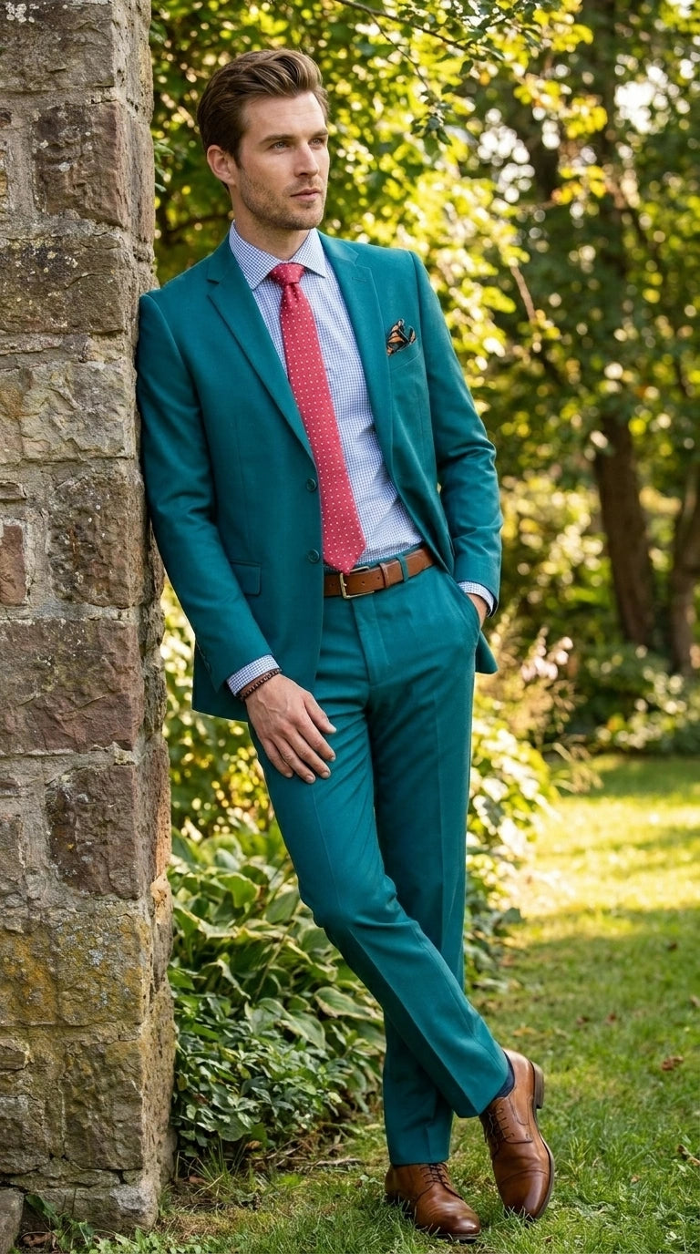 Men’s Teal Green Dark Turquoise Suit – Elegant Formal Suit for Business, Wedding, Party and Modern Style Wear Modern Fit