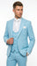 Men’s Turquoise Light blue Suit, Vested Formal Dress Suit for Weddings, Prom, Summer Parties, and Special Occasions in Aqua Blue Color By Rossiman
