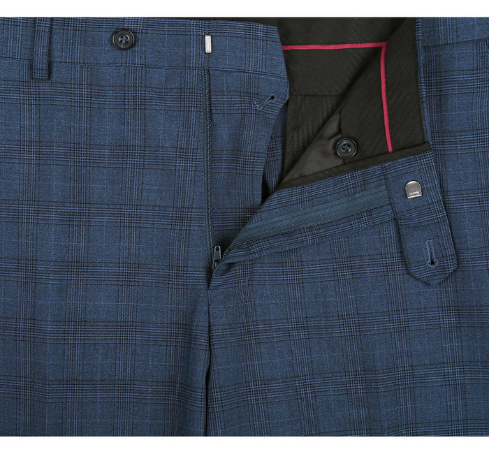 278-2 Men's 3-Piece Classic Fit Single Breasted Windowpane Suit - Image 6