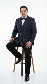 Men’s Black Pinstripe Blazer Gomez Addams Inspired Jacket – Vintage Double Breasted Formal Blazer, Classic Party Costume Wear, Elegant Evening
