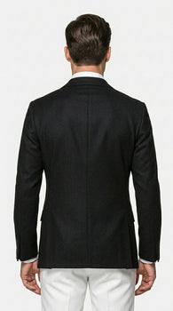 Men’s Black Double Breasted Blazer, Formal Wedding Business Casual Sport Coat Jacket
