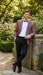 Men’s Burgundy and Black Snakeskin Print Blazer – Alligator Crocodile Sport Jacket Exotic Skin