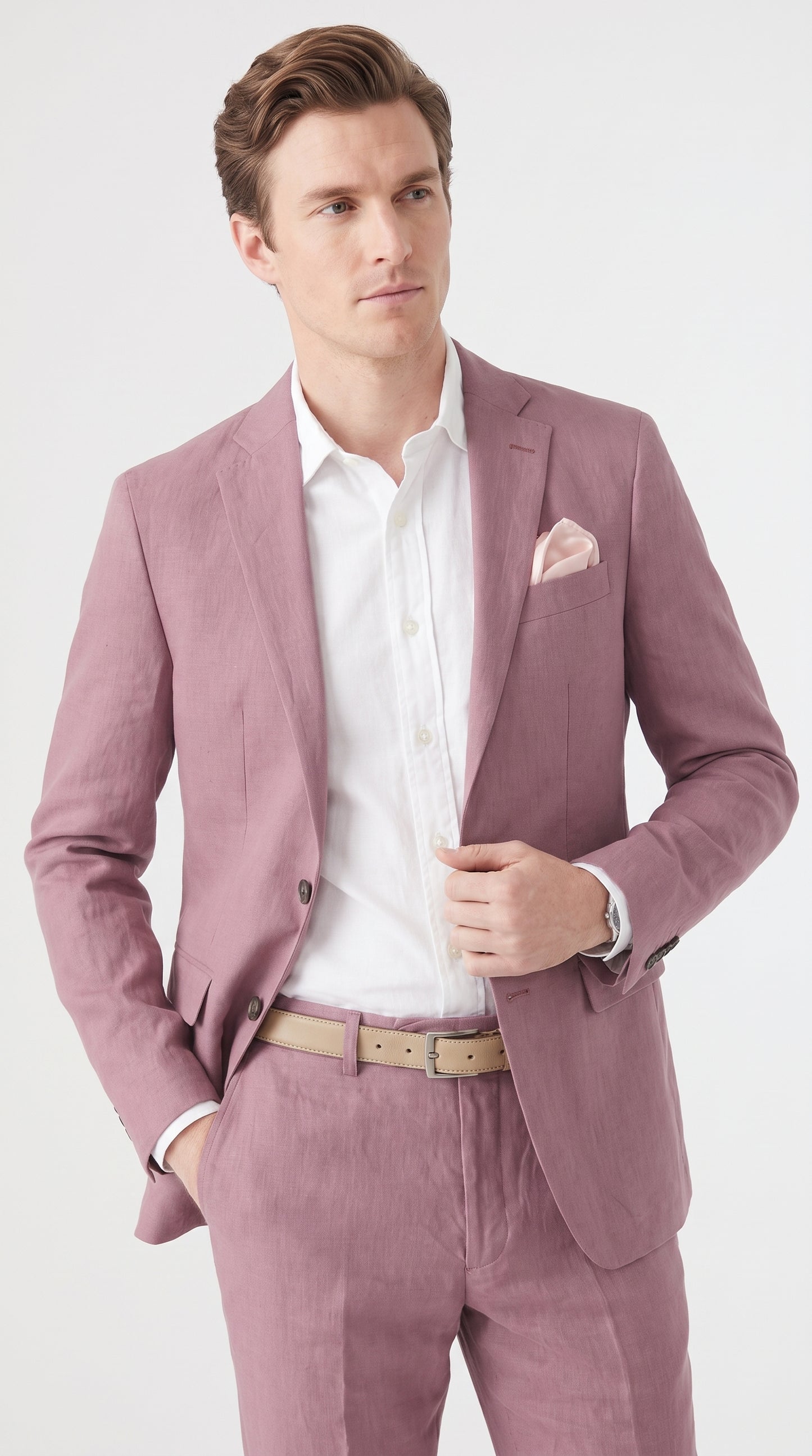 Men’s Mauve 2-Piece Suit – Two-Button Wedding, Prom and Business Suit  Modern Fit