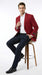Men’s Burgundy Wine Maroon Dress Casual Blazer with Notch Lapel, Designer Fashion Sportscoat