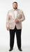 Men’s Pink Blush Floral Jacquard Blazer with Embellished Shawl Lapel – Luxury Party and Wedding Wear Jacket