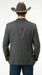 Mens Charcoal Grey Three Buttons Western Blazer – Classic Fit Cowboy Style Three Button Formal Dress Jacket