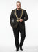 Men’s Black and Gold Embroidered Luxury Blazer – Designer Floral Pattern Wedding & Party Jacket (Sim534)
