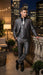 Mens Charcoal Gray Suit With Sheen -  | Shiny Texture Fabric Three Piece Wedding and Party Business