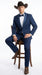 Men’s Saphire Indigo Blue Western Tuxedo Suit, Formal Wedding Prom Cowboy Tuxedo with Blue