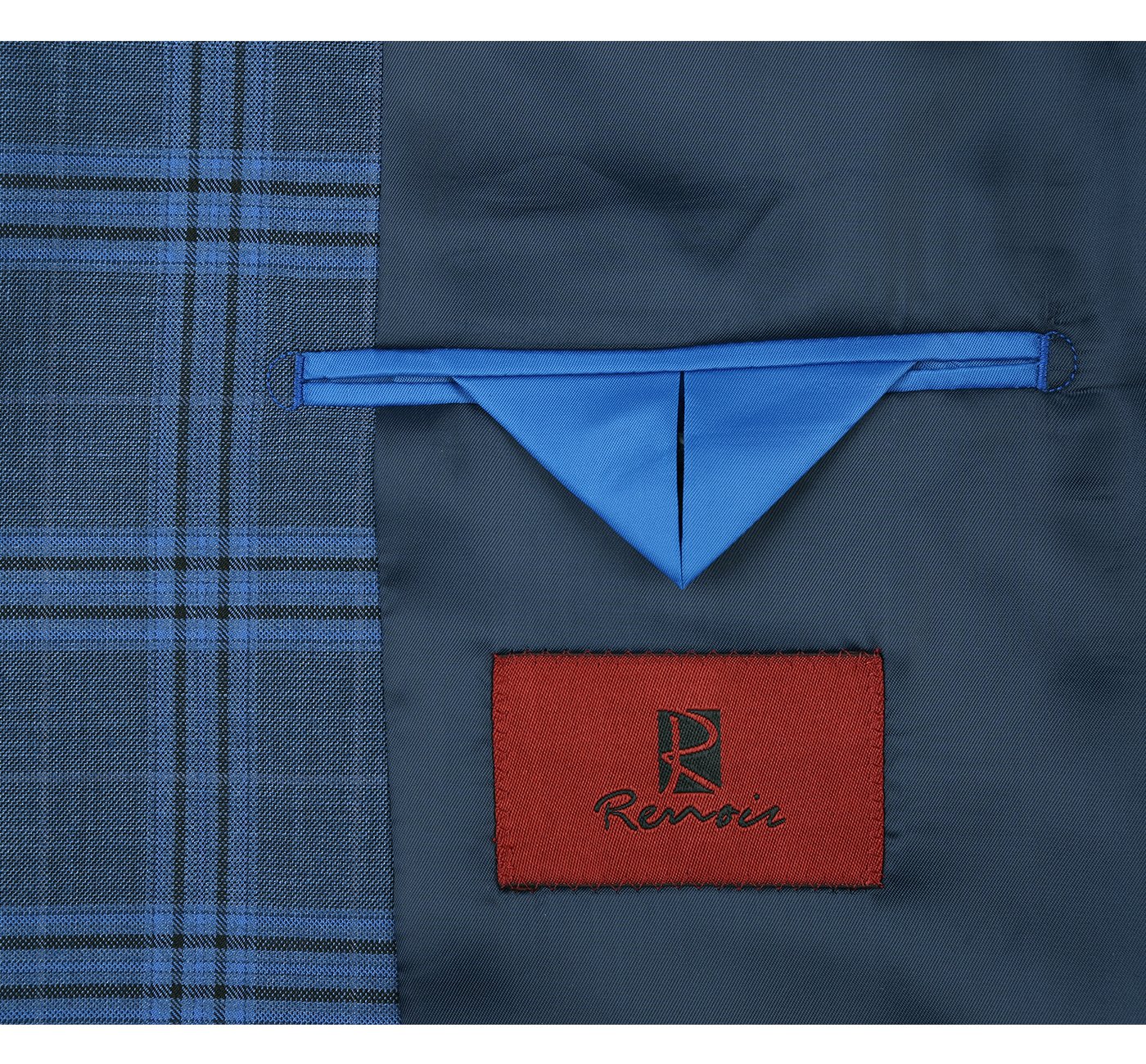 293-4 Men's 2-Piece Slim Fit Notch Lapel Stretch Windowpane Suit - Image 7