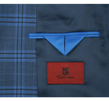 293-4 Men's 2-Piece Slim Fit Notch Lapel Stretch Windowpane Suit - Image 7