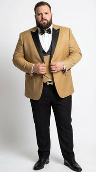 Men's Dark Camel Tan Khaki and Black Great Gatsby Tuxedo Suit – Vintage 1920s Formal Wedding, Party and Event Wear - Image 6