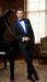 Men’s Black Tuxedo with Royal Blue Shawl Lapel | Modern Formal Dinner Jacket Suit + Pants for Weddings, Proms