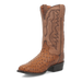 Dan Post Men's Tempe Full Quill Ostrich Round Toe Boots - Saddlebrown