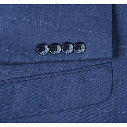 Renoi Designer Suit 291-20 Men's Slim Fit 2-Piece Single Breasted Check Dress Suit