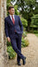 Men’s Navy Blue and Burgundy Checkered Two-Piece Suit Plaid Windowpane – Flat Front Pants or Pleated Wide Leg Pants - 100% Wool
