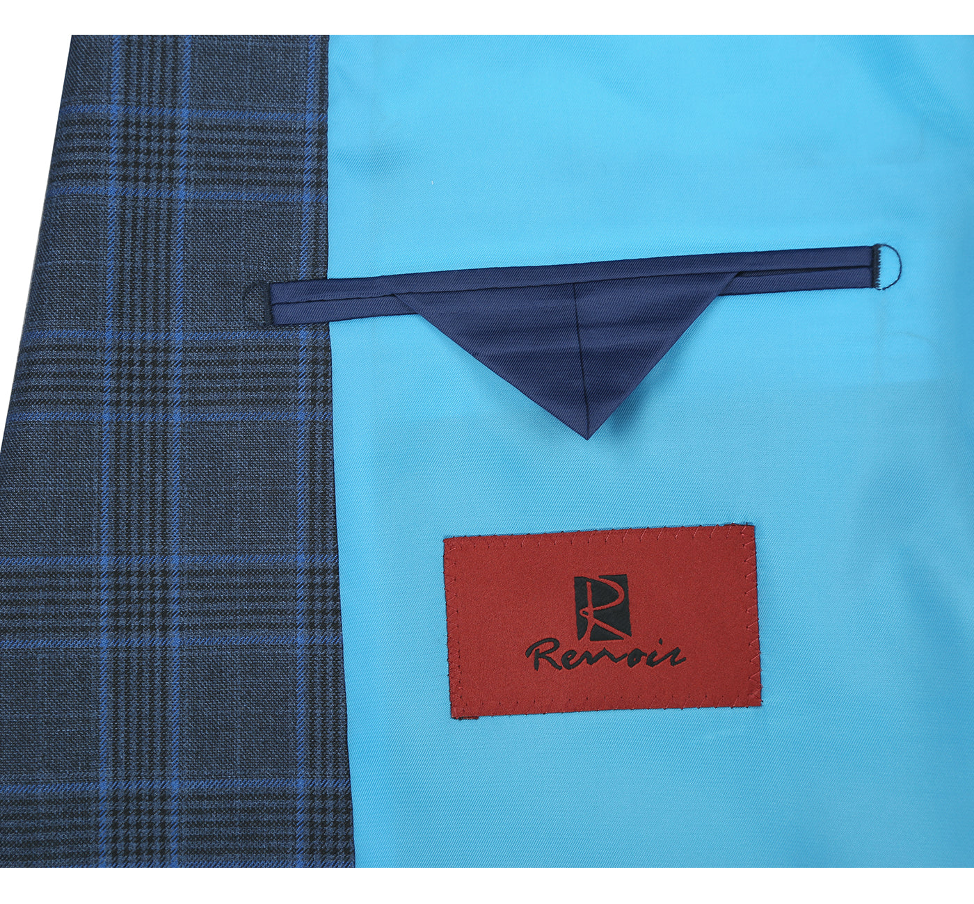 293-6 Men's Two Piece Classic Fit Windowpane Check Dress Suit - Image 6