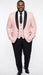 Men’s Blush Pink Tuxedo Suit Set with Black Shawl Lapel – 3 Piece Formal Wedding and Party Prom Vest + Black Pants