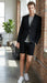 Men’s Black Summer Business Suit with Shorts Pants Set