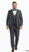 Men’s Charcoal Gray with blue Trim Slim Fit 3-Piece Suit – Modern Wedding and Business Formal Tuxedo Set