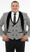 Men’s Black and White Houndstooth Tuxedo Set with Velvet Shawl Lapel | 3-Piece Formal Suit with Double-Breasted Vest